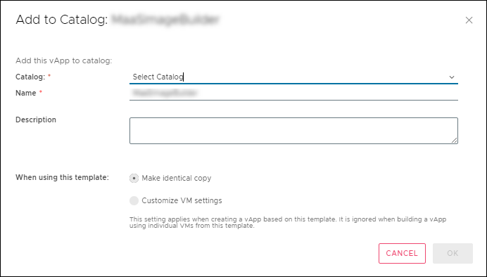 Add to Catalog window.