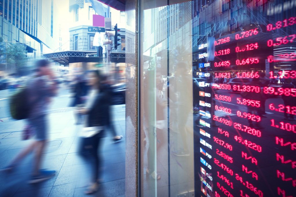 City and currency board Sydney, Australia, the city center of the bank exchange rate plate