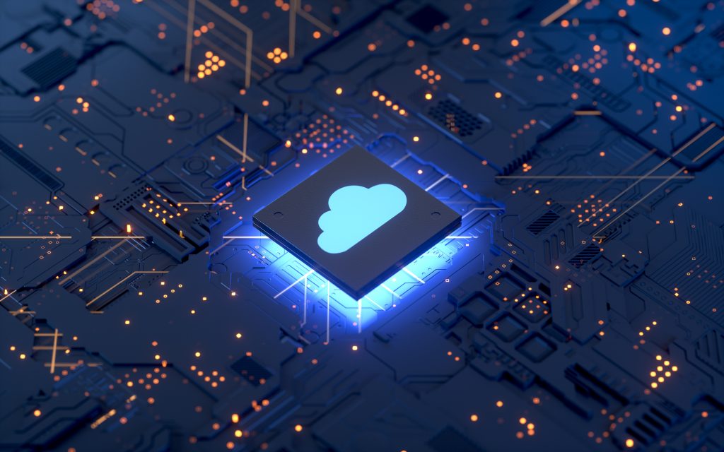 Cloud computing Cloud computing and network security concept, 3d rendering,conceptual image.