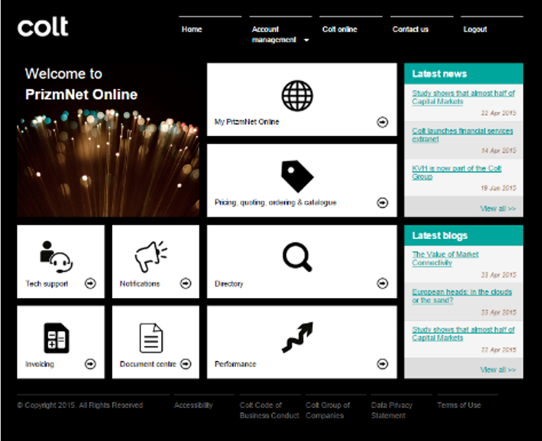colt-prizm-net-online-portal-JA Prizmネットの管理画面