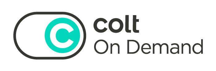 Colt-On-Demand-Logo Colt On Demand mark in black and teal