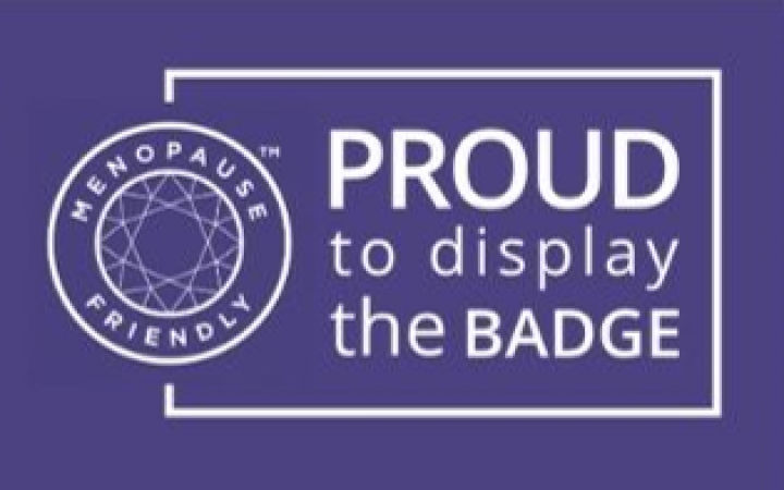 Purple badge image reading Proud to Display the Badge for Menopause Accreditation