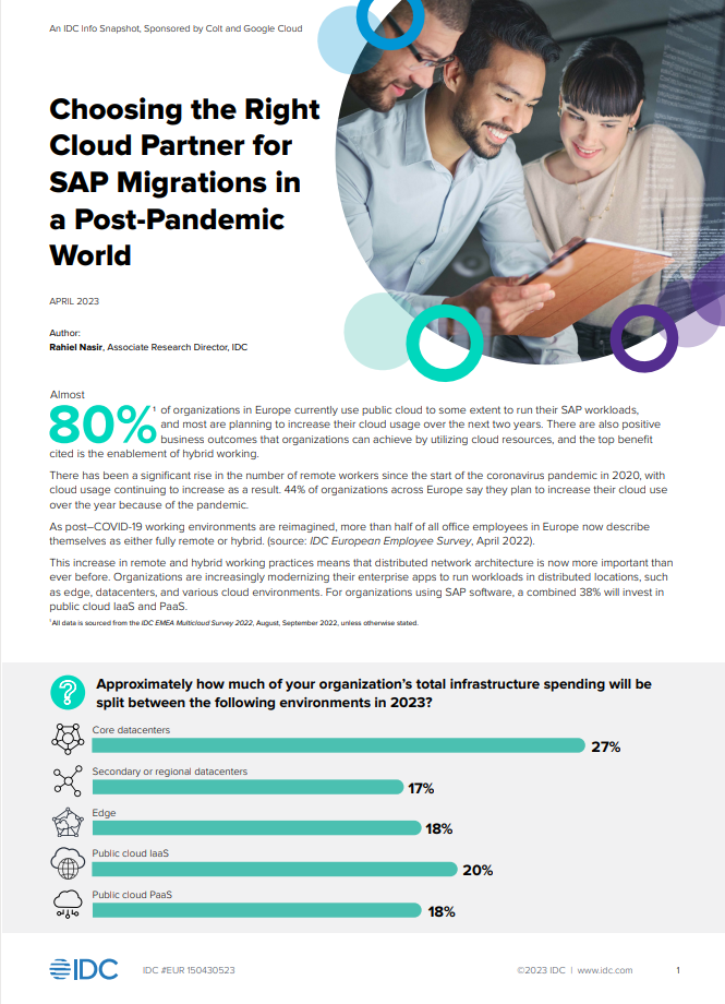 Image of a PDF front cover - IDC content - choosing the right cloud partner